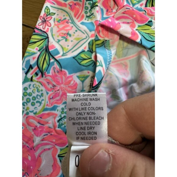 Lulu-B Women Size XL Sleeveless Ruffle Neck Hawaiian Floral Stretch Lightweight - Picture 7 of 9